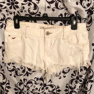 White cut off Hollister shorts